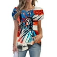 thumbnail image 2 of VerPetridure American Flag Stars Stripes Shirts for Women 4th of July Patriotic Shirt Cute Graphic Blouse USA Flag Tops Summer Tee, 2 of 4