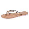 thumbnail image 1 of Bmisegm Women Sandals Fashionable New Pattern Bow Decoration Thick Bottom Flat Bottom Comfortable Summer Beach Slippers Sandals Women Summer Gold 8.5, 1 of 9