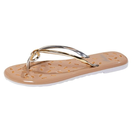 

Fandiiiii Cute Sandals for Women Beach Women Sandals Fashionable New Pattern Bow Decoration Thick Bottom Flat Bottom Comfortable Summer Beach Slippers