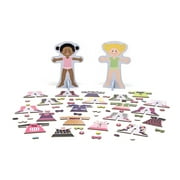 Melissa & Doug Tops and Tights Magnetic Dress-up Wooden Doll Pretend Play Set (56+ Pieces)