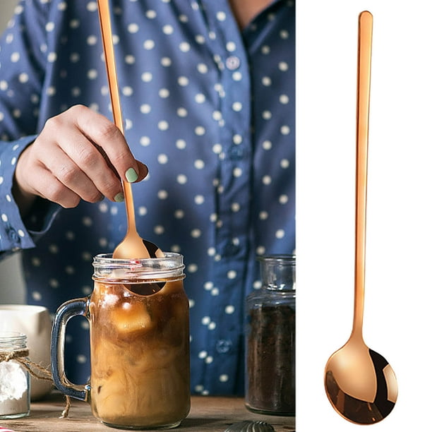 Suministros de cocina, cucharas, utensilios de cocina, juego de utensilios de cocina, cuchara redonda pequeña de acero inoxidable 304, cuchara para revolver café. Una cuchara.