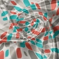 thumbnail image 5 of Ambesonne Retro Valance Pack of 2, Abstract Mosaic Floral, 42"X18", Grey Turquoise Red, 5 of 5