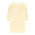 thumbnail image 5 of YLHFASHION T-Shirts Décontractés pour Femmes Grande Taille à Manches 3/4 Col Rond Mignons Tuniques Hauts T-Shirts Basiques Blouses Tee de Travail Business Haut Ventes Aujourd'hui Liquidation T-shirt à Manches Longues pour Femmes, 5 of 5