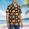thumbnail image 2 of Cauagu Daisy maple leaf Print Hawaiian Shirt for Men,Casual Short Sleeve Button Down Shirts Summer Beach Men's Regular-Fit Short-Sleeve Print Shirt -, 2 of 6