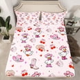 thumbnail image 2 of Homewish Kawaii Farm Duck Twin Sheet Sets for Teens, Western Cowgirl Hat Boot Twin Fitted Sheet, Cartoon Cherry Flat Sheet, Lightweight Room Decor, 3pcs, 2 of 7