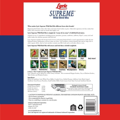 Lyric Supreme Wild Bird Seed Mix, 20 Lb Bag photo 2
