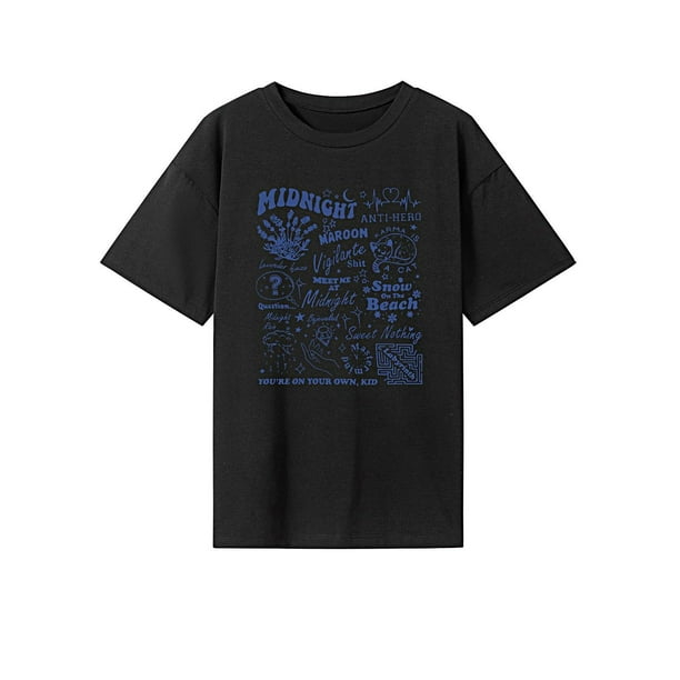 Camiseta básica de verano para mujer, camiseta para caminar, vacaciones, regalo del día de San Valentín Negro