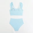 thumbnail image 5 of MIXUE Swim Suits for Women Solid Color Flounces Two Piece Bikini Sets for Women Swimwears Bathing Suits,Blue,M, 5 of 8