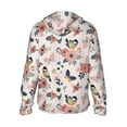 thumbnail image 3 of Balery Rose Flowers Men's Women's UPF 50+ Sun Protection Lightweight Hoodie Performance Long Sleeve Shirt for Fishing Running-3X-Large, 3 of 9