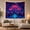 Glowing Forest Pool, variant on Glowing Mushrooms in Enchanted Forest with Waterfall, Whimsical Fantasy for Nature Lovers, Bioluminescent Fantasy Art, Housewarming Gift Tapestry Wall Hanging for Bedroom and Living Room