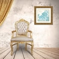 thumbnail image 3 of Schlabach, Sue 12x12 Gold Ornate Wood Framed with Double Matting Museum Art Print Titled - Toile Roses V Teal Cherish, 3 of 4