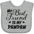 thumbnail image 3 of Inktastic My Best Friend is My Pawpaw with Hearts Boys or Girls Baby Bib, 3 of 4