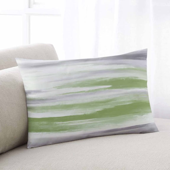 Sage Green Gray Throw Pillow Covers, Neutral Abstract White Ombre Texture Soft Breathable Pillow Cases with Invisible Zipper for Sleeping, Queen Size Pillowcases for Couch Bed Sofa Chair 20x30 Inches