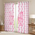 thumbnail image 3 of Homewish Cartoon Monogrammed H Black Out Curtains, Fashion Pink Watercolor Curtains Pack of 2 (42x63 Each), Teens Kids Girls Women Bedroom Curtains, Blackout Curtains Room Decor, 3 of 7
