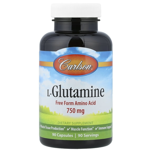 Carlson L-Glutamine, 750 mg, 90 Capsules