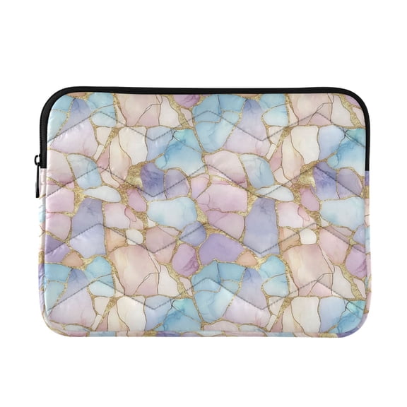 FORMRS 13"-13.3" Laptop Sleeve Protective Case Soft Carrying Quilted Computer Bag Cover, Elegant Marble Pattern