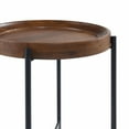 thumbnail image 7 of Alaterre Furniture Brookline Industrial Round Metal End Table, Medium Chestnut/Black, 7 of 7