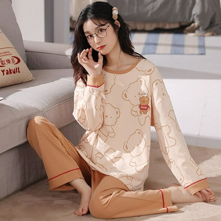 

QWZNDZGR Fake 1 For 3 Spring Combed Cotton Embroidery Duck Pajama Sets Women Pyjamas Striped Sleepwear Loungewear Pijama Mujer Nightwear