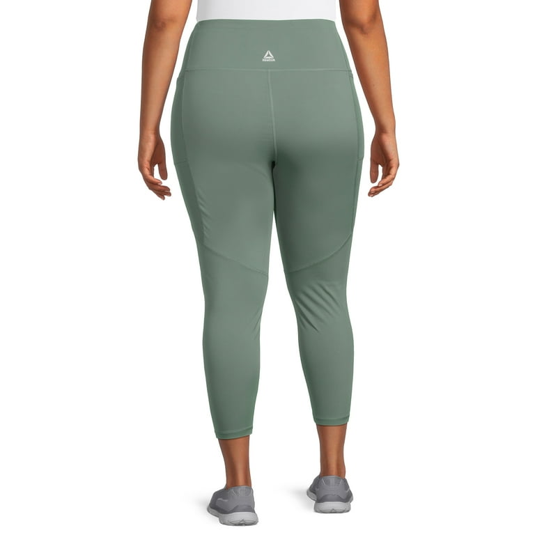 Reebok Women's Plus Size Essential Ankle Length Leggings with Pockets 