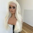 thumbnail image 3 of MISSWEN Lace Front Wig Platinum Blonde 26 inch Long HD Lace Synthetic Wig Natural Female, 3 of 7