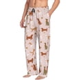 thumbnail image 2 of Uemuo Star Cute Dog Pattern Men's Wide Leg Palazzo Lounge Pants with Pockets Light Weight Loose Comfy Casual Pajama Pants-Small, 2 of 9