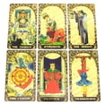thumbnail image 4 of Nuevo juego de mesa impermeable de PVC de plástico con estampado en caliente de cartas de Tarot de lámina dorada Waite de oro negro, venta al por mayor, 4 of 5