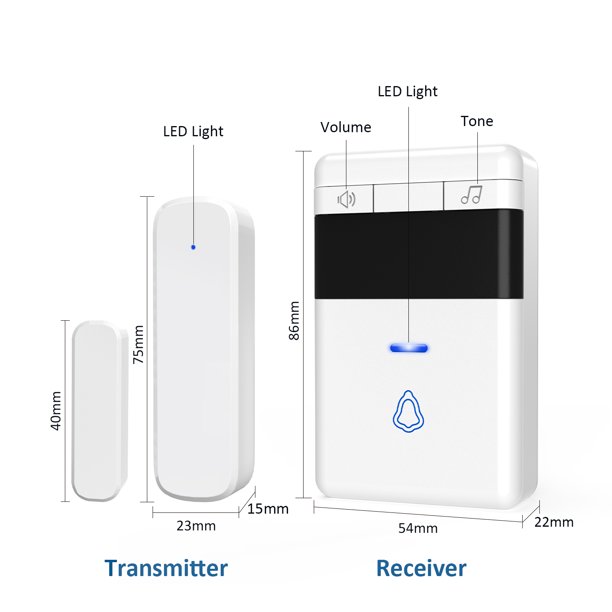 AKOYU Door Alarm Sensor Chime, 700ft Wireless Door Window Sensor with