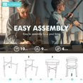 thumbnail image 5 of Woodty Modern Medieval Fabric and Metal Dining Arm Chairs, Black (Set of 2), 5 of 9