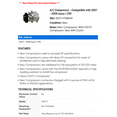 thumbnail image 2 of A/C Compressor - Compatible with 2007 - 2008 Isuzu i-290, 2 of 2