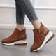thumbnail image 5 of Amzcrzy Zapatos de mujer,Zapatos de mujer,Zapatillas de mujer, Botas retro de color liso con suela gruesa y tacón alto, punta redonda y estilo casual para mujer. Sandalias Mujer Zapatillas De Casa, 5 of 5