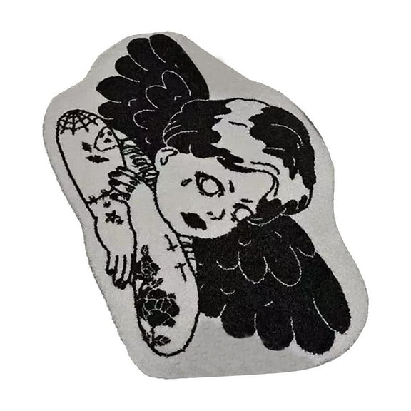 Halloween Bath Rugs Angel Bathroom Rug Non-Slip Floor Mat for Bathroom Kitchen Rug Absorbent Bath Tub Mat Room Halloween Bath Rug, 16x24in