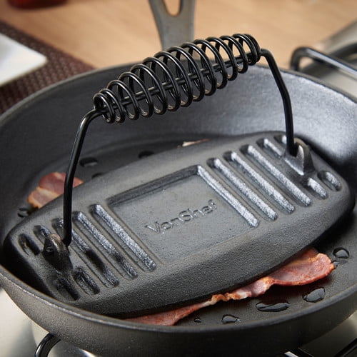 VonShef Preseasoned Cast Iron Meat Press