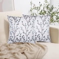 thumbnail image 5 of Set of 2 Jacquard Hold Pillowcase Sofa with leaf decoration Pillowcase Square Cushion cover, 18x18 inches-blue, 5 of 5