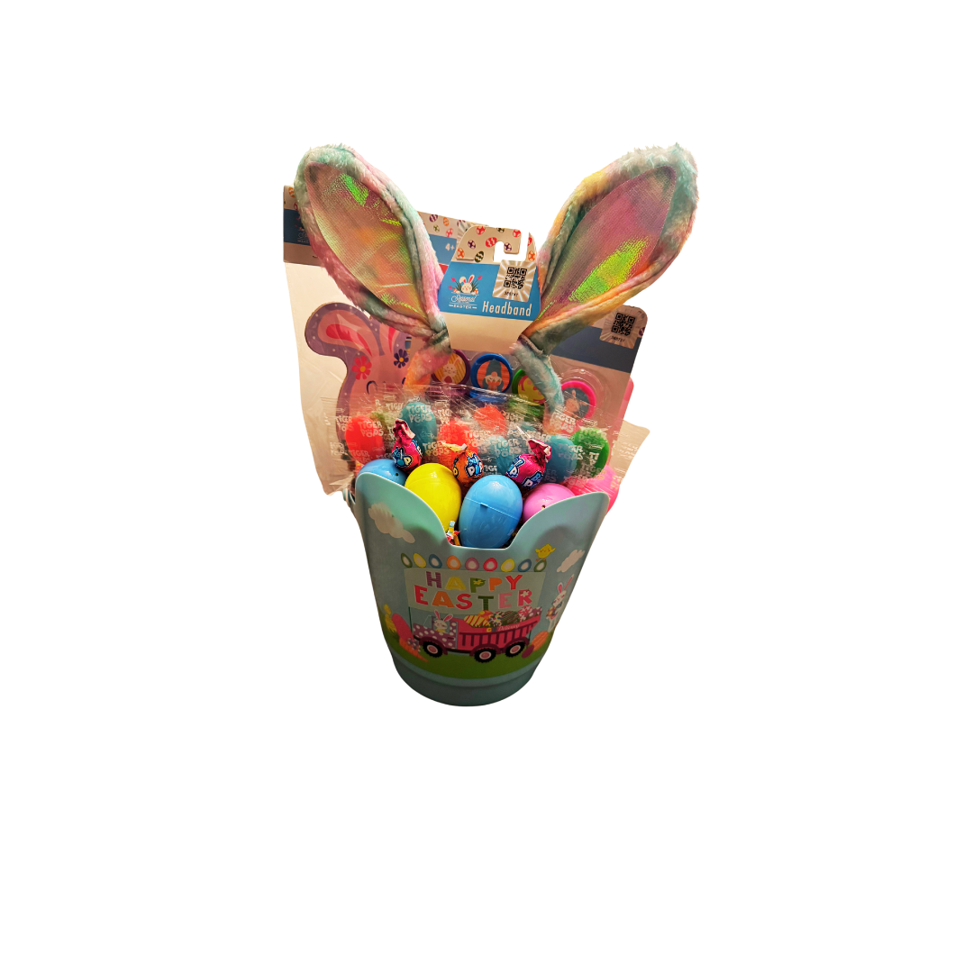 Blue Easter Basket Custom Prefilled 44 Pieces Candy Treats Toys Activity Books, All Youth