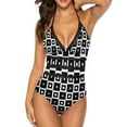 thumbnail image 3 of Retro Square Swimsuit Black And White One-Piece Swimwear Push Up Stylish Bathing Suits Sexy Surfing Custom Bodysuit, 3 of 7