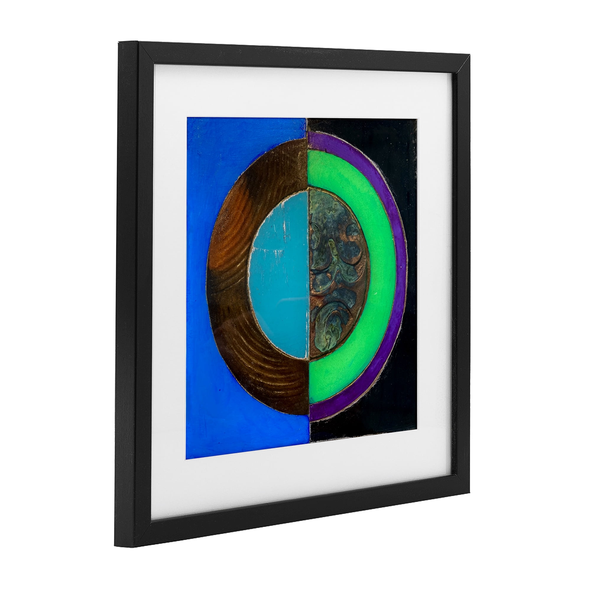 Stupell Industries Nocturnal Circle Symmetry Black Framed Print Under Glass, design by Matthew Finger