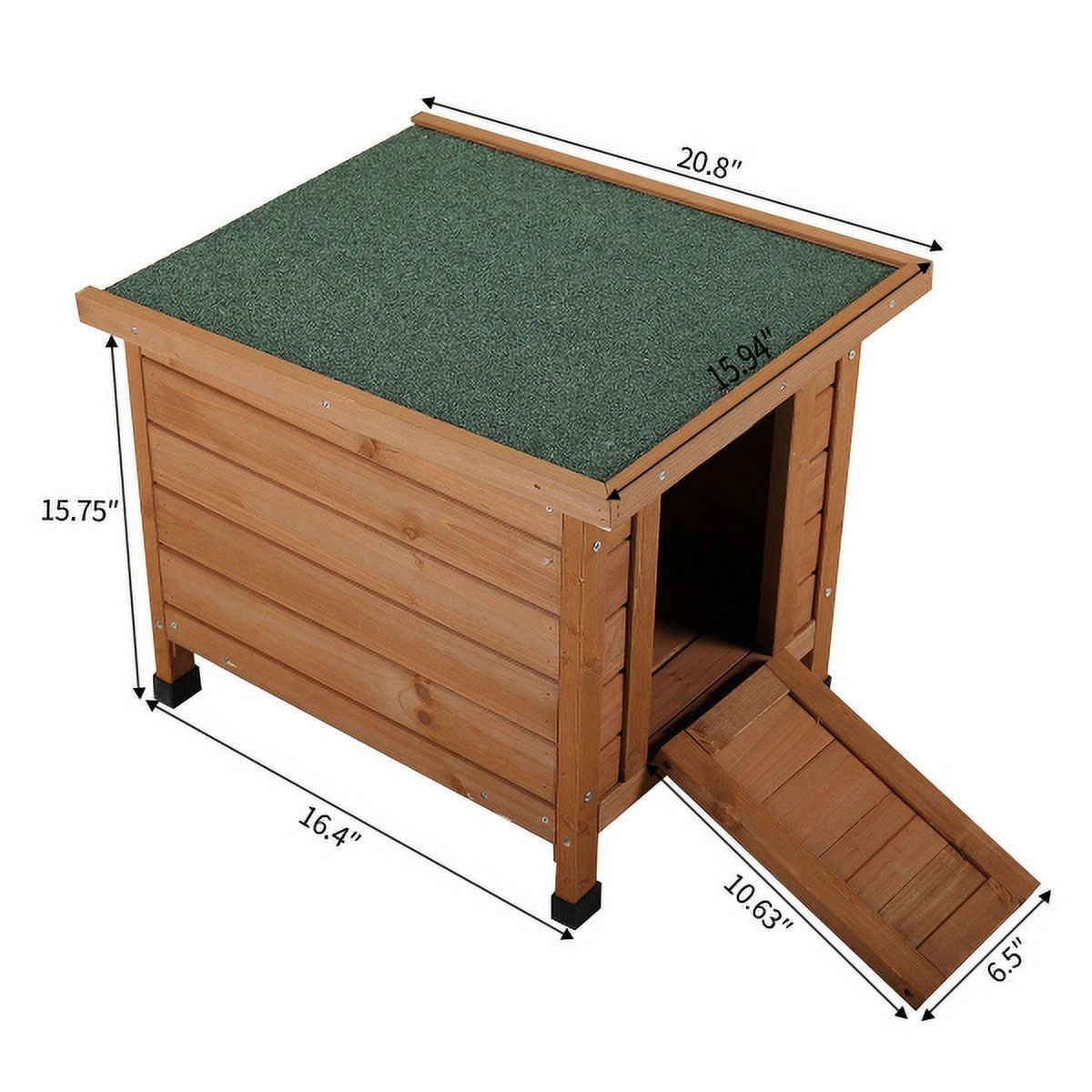 Immere Small Animal House, Raised Pet Home, Ideal for Bunnies, Guinea Pigs, and Turtles, Bright Orange