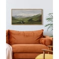 thumbnail image 6 of Drsoum Vintage Wall Art Mountain Range Valley River Landscape Painting Retro Meadow Scenery Farmhouse Kitchen Living Room Decor 8x16in Natural Framed, 6 of 6