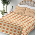 thumbnail image 3 of Ambesonne Vintage Fitted & Top Sheet Set with Shams, 70s Boho Geometric, Orange Cream, 3 of 5