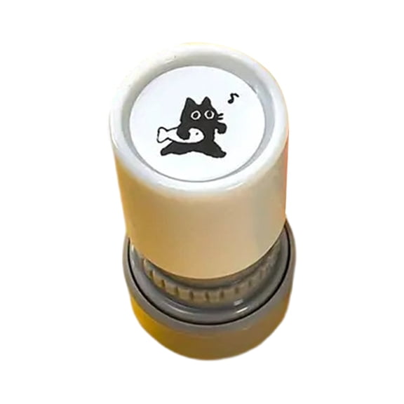 Adorable Cats Stamp for Teacher Rewards and Diary Decoration,Round Self Inking Halloween Stamp,Cat Design with Black Ink, Stamps for Cards, Treat Bags, Gifts | Reinkable & Portable Craft Tool (A)