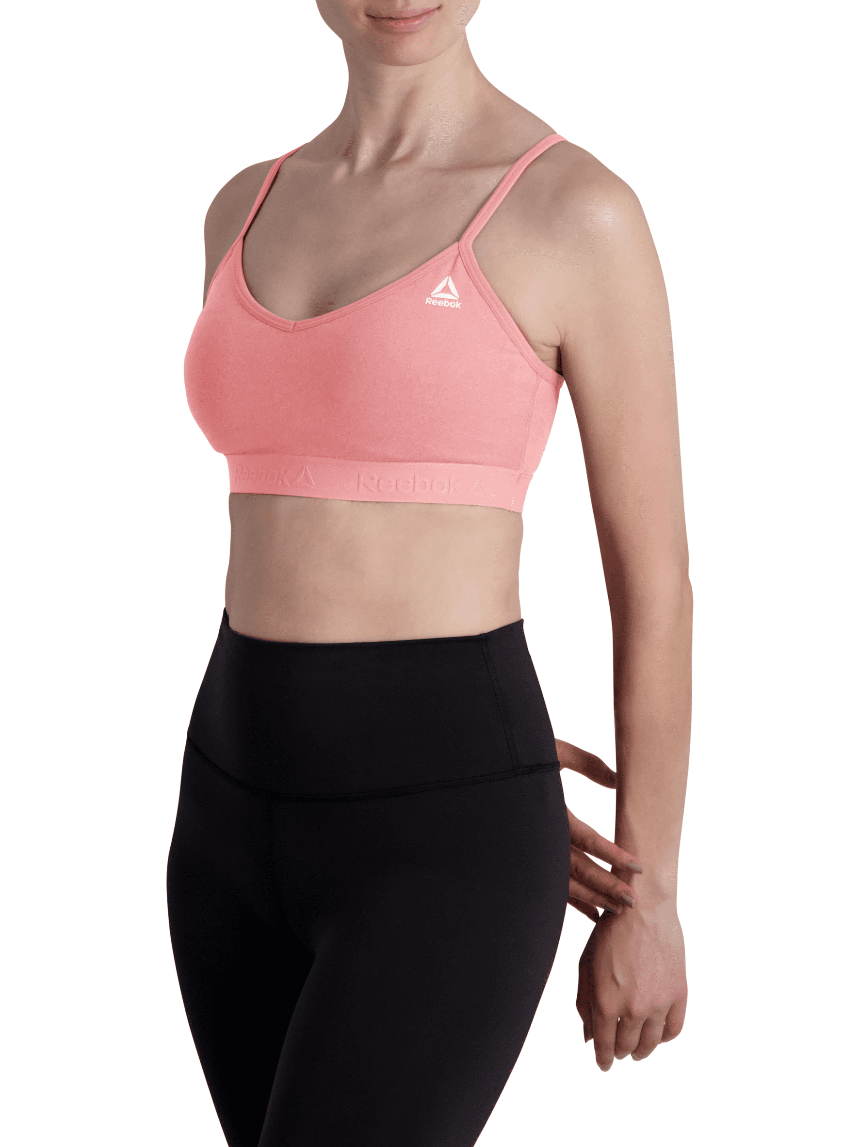 Reebok Women's Everyday Racerback Sports Bra with Mesh Panel and Removable Cups
