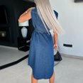 thumbnail image 4 of Vestido de blusas con cuello de solapa Vestido elegante de mujer desgastado con cinturón Traje diario, 4 of 6