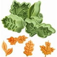 thumbnail image 3 of Cake Leaves Baking Pie Crust Mold Cookie Cutters, Pastry/Fondant Stampers/Apple Pie for Thanksgiving, Set of 4, Green, 3 of 6