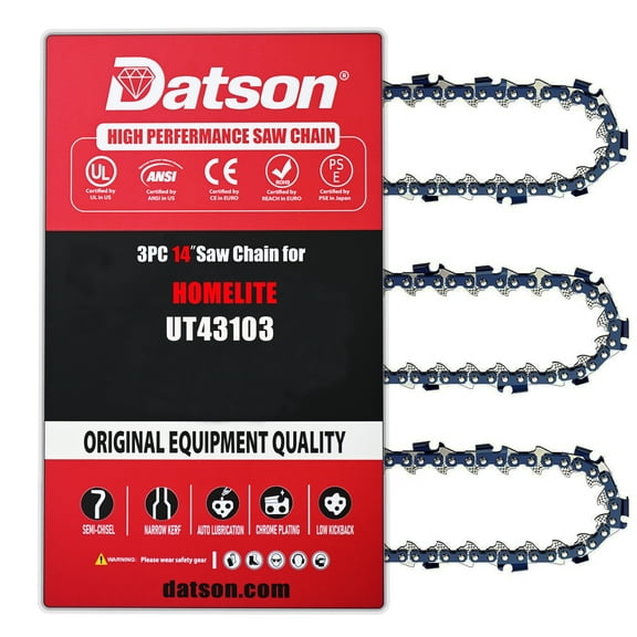 3Pcs 14 Inch Chainsaw Chain 3/8" LP Pitch .043" Gauge 52 Drive Links for HOMELITE  UT43103