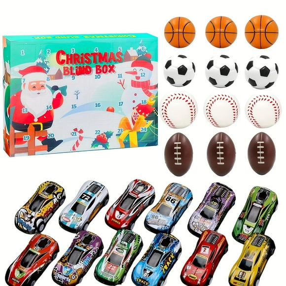 Barsinfi 24 Pcs Calendrier de l'Avent de Noël 2023 Boîte Aveugle de Noël Jouet Adapté pour Cadeau d'Anniversaire d'Enfants Jouets Bas de Noël Jouets en Peluche Carniva