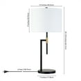 thumbnail image 4 of Henn&Hart 12" Matte Black/Brass Metal/Fabric Table Lamp, 4 of 9