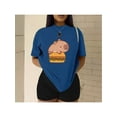 thumbnail image 1 of Playera Blusa De Capybara Con Una Hamburguesa Capibara Color Azul Talla Grande Marca Emil SaEs, 1 of 4
