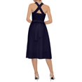 thumbnail image 4 of Summer Midi Dresses for Women Halter Sleeveless Square Neck Dresses Fitted Waist Causal Solid Dress, L, 4 of 7