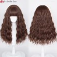 thumbnail image 1 of 60cm Long Hermione Granger Cosplay Wigs Yellow Light/Dark Brown Small Curly Heat Resistant Hair Halloween Woman Wigs + Wig Cap heqiyong LED, 1 of 2