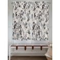 thumbnail image 6 of Bedroom Curtains 63 Inches length, Black Grey Spring Floral Window Treatment Curtain Drapes, Summer Botanical Watercolor Rustic Rod Pocket Curtain Panels for Living Room Kitchen, 42"x63", 2 Panels, 6 of 7